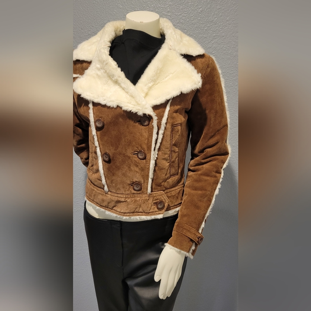 Wilsons Leather Tan and Cream Teddy Jacket - Picture 10 of 16